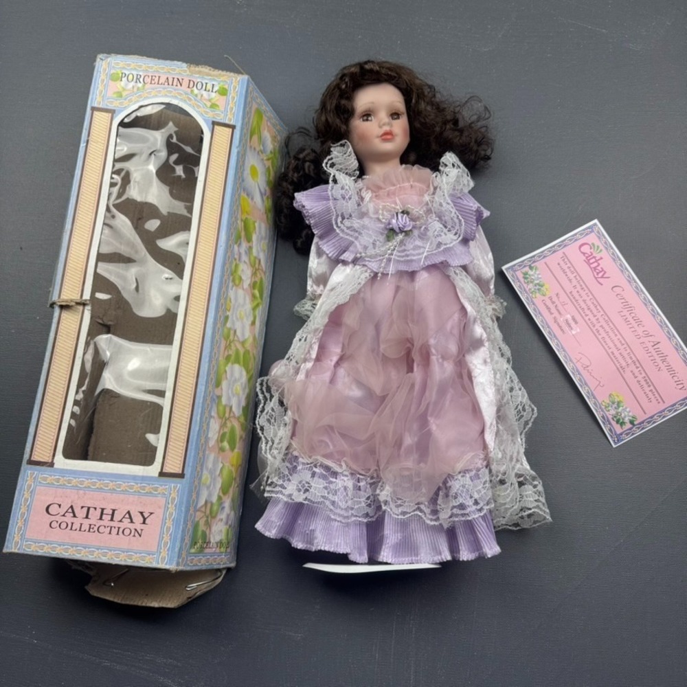 Cathay Collection Porcelain Doll "Nalani" Limited Edition w/ COA Box & Stand